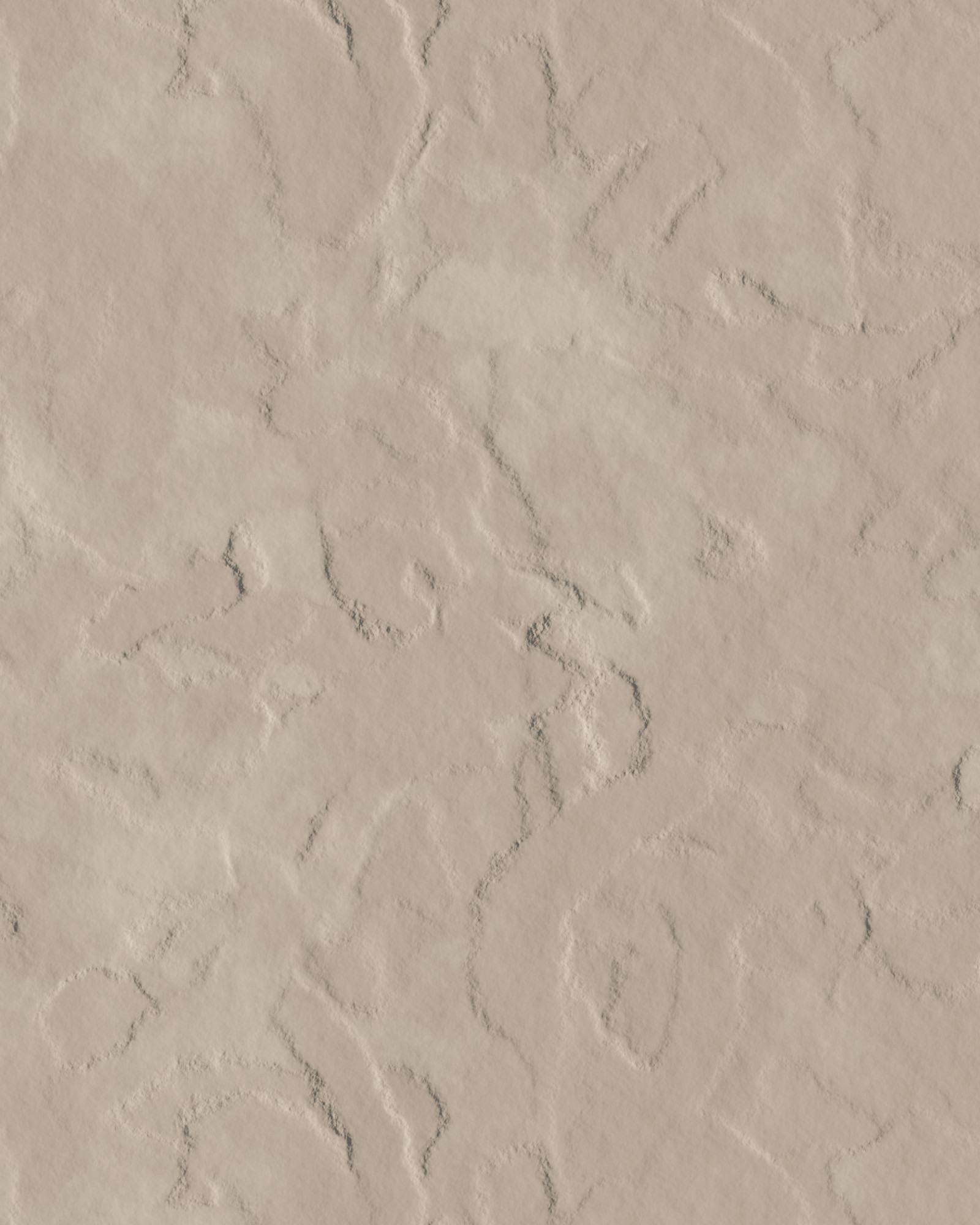Macro study of a softly trowelled, low-relief surface in a light greige tone under raking light.